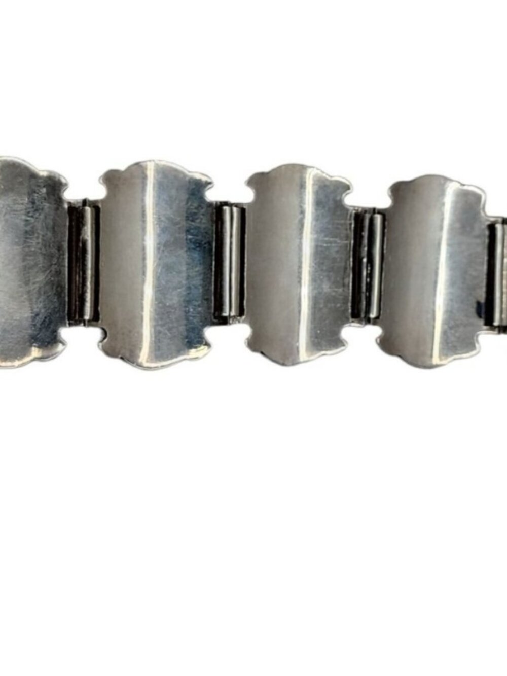 Siam Sterling Silver Bracelet 925 Niello Hindu Goddess Enamel Hinged Panel SZ 7 - Picture 10 of 16